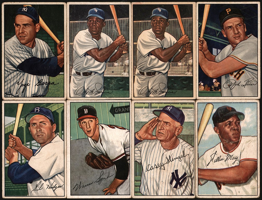 - 1952 Bowman Baseball Partial Set (246) with Mays and Duplicates