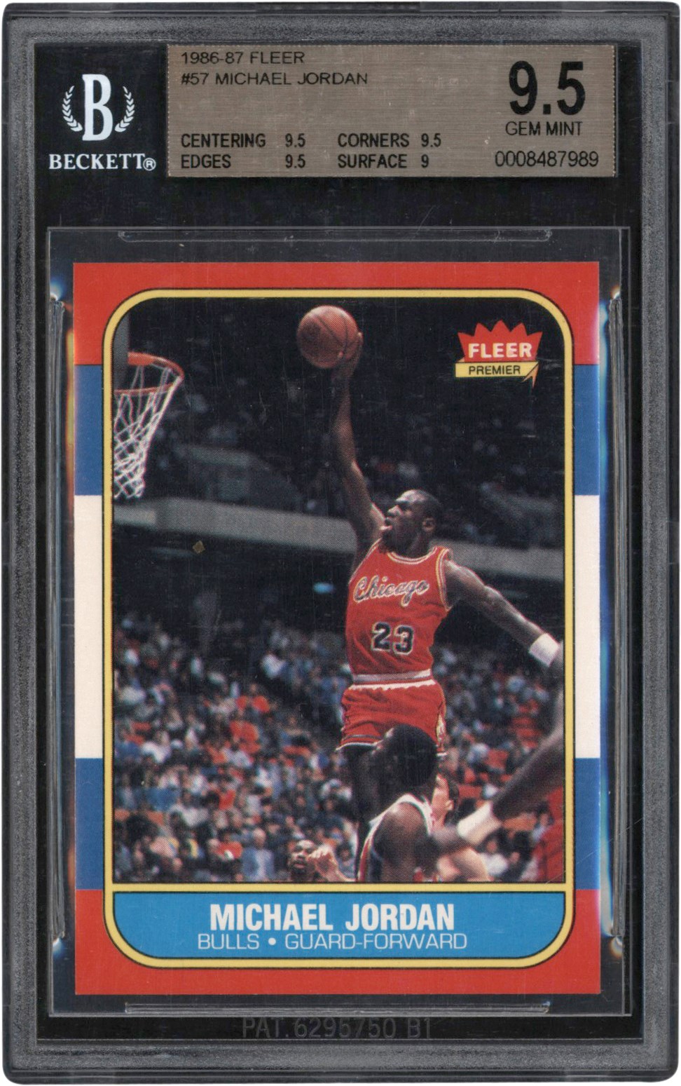 - 986-1987 Fleer Basketball #57 Michael Jordan Rookie Card BGS GEM MINT 9.5