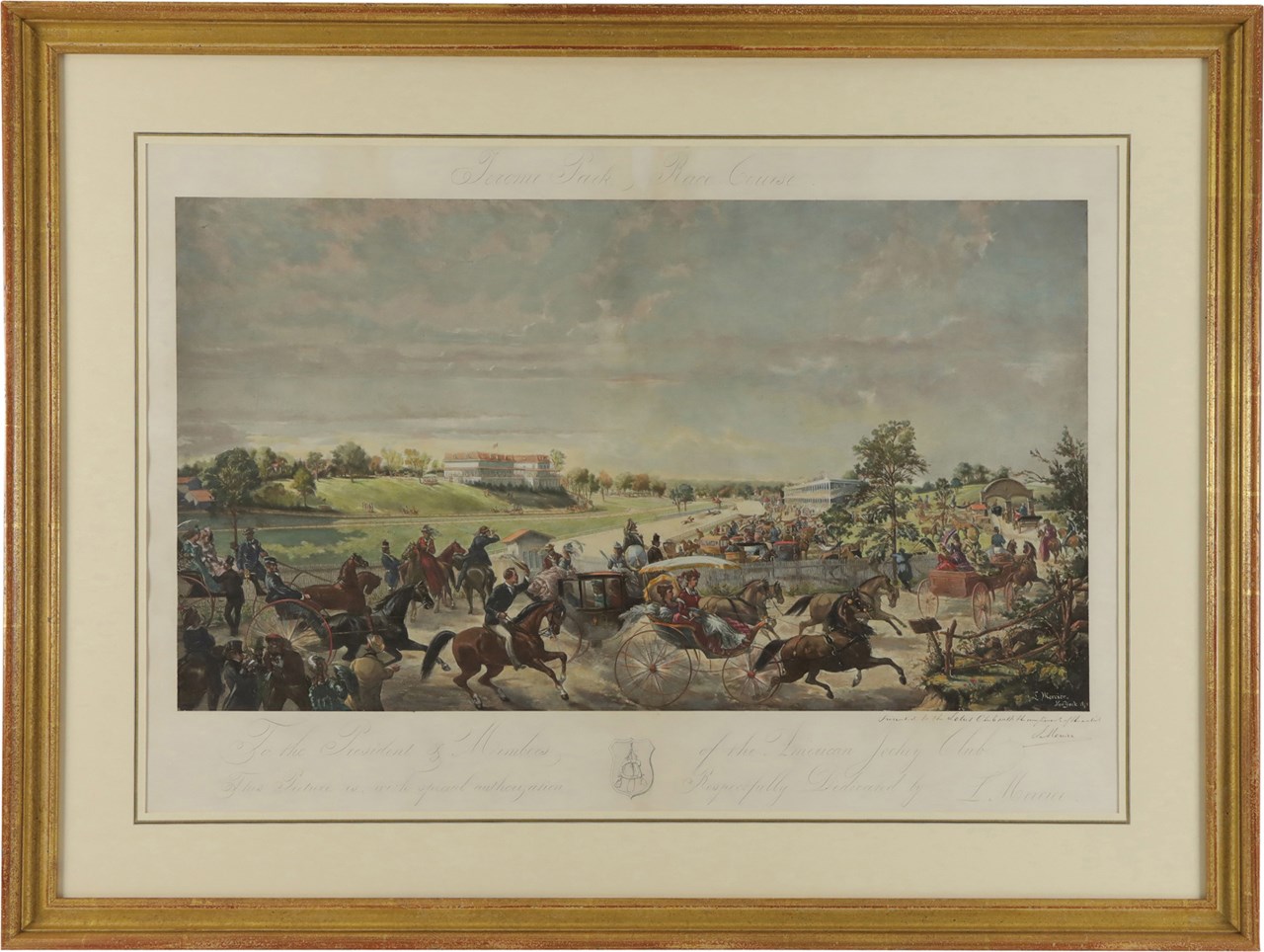 Horse Racing - Large Framed Color Print of Jerome Park