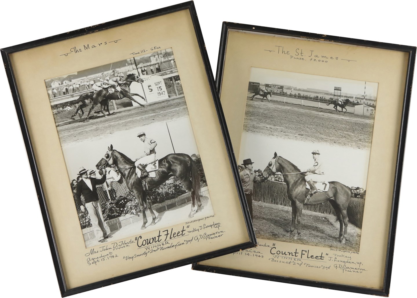 Original Framed Photographs of Racehorse Count Fleet by Famed Photographer Bert Morgan (2)