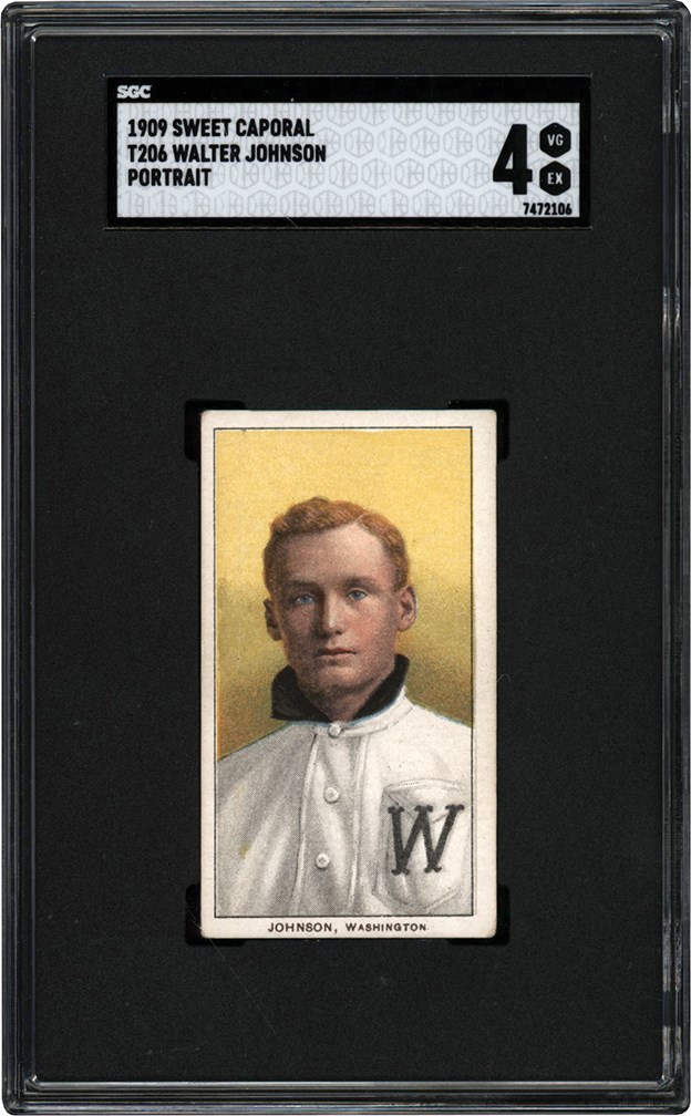 Baseball and Trading Cards - 1909-1911 T206 Walter Johnson Portrait SGC VG-EX 4