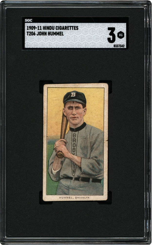 Baseball and Trading Cards - 1909-1911 T206 John Hummel Red Hindu Back SGC VG 3