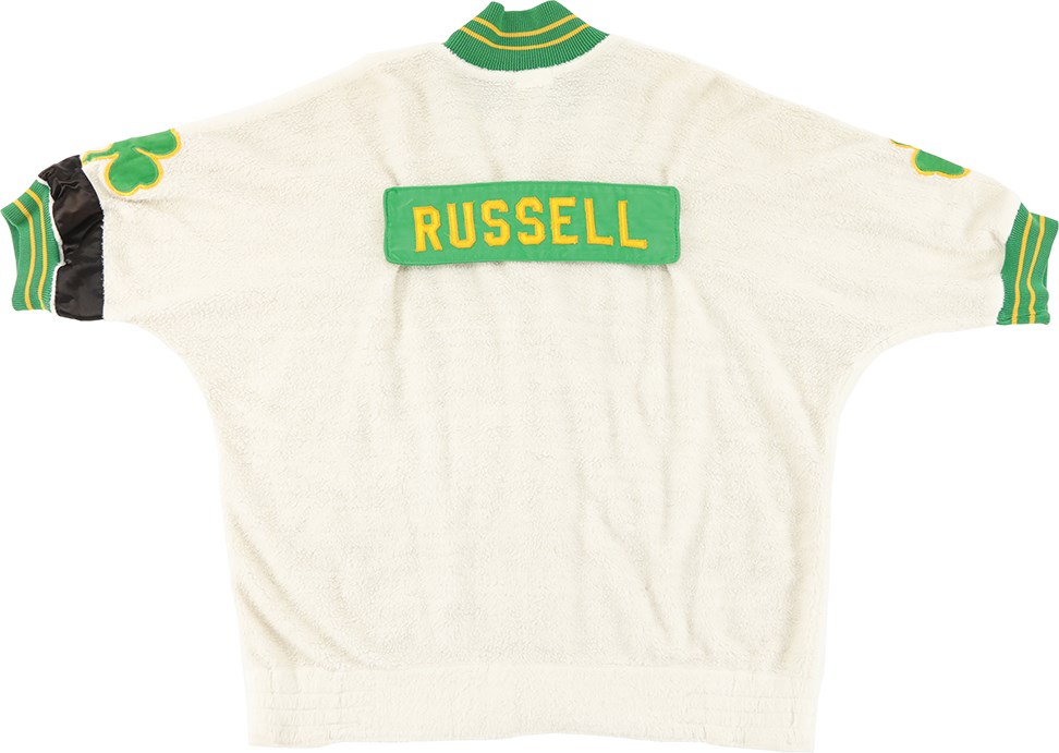 64-1965 Bill Russell Boston Celtics Game Used  Warmup Jersey - MVP Season (MEARS)
