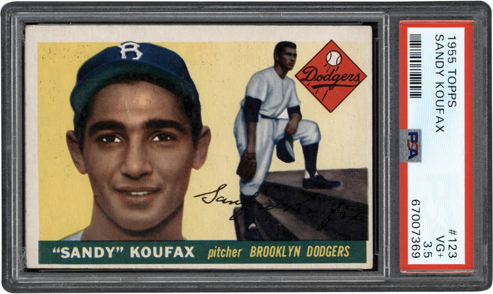- 1955 Topps #123 Sandy Koufax Rookie Card PSA VG+ 3.5