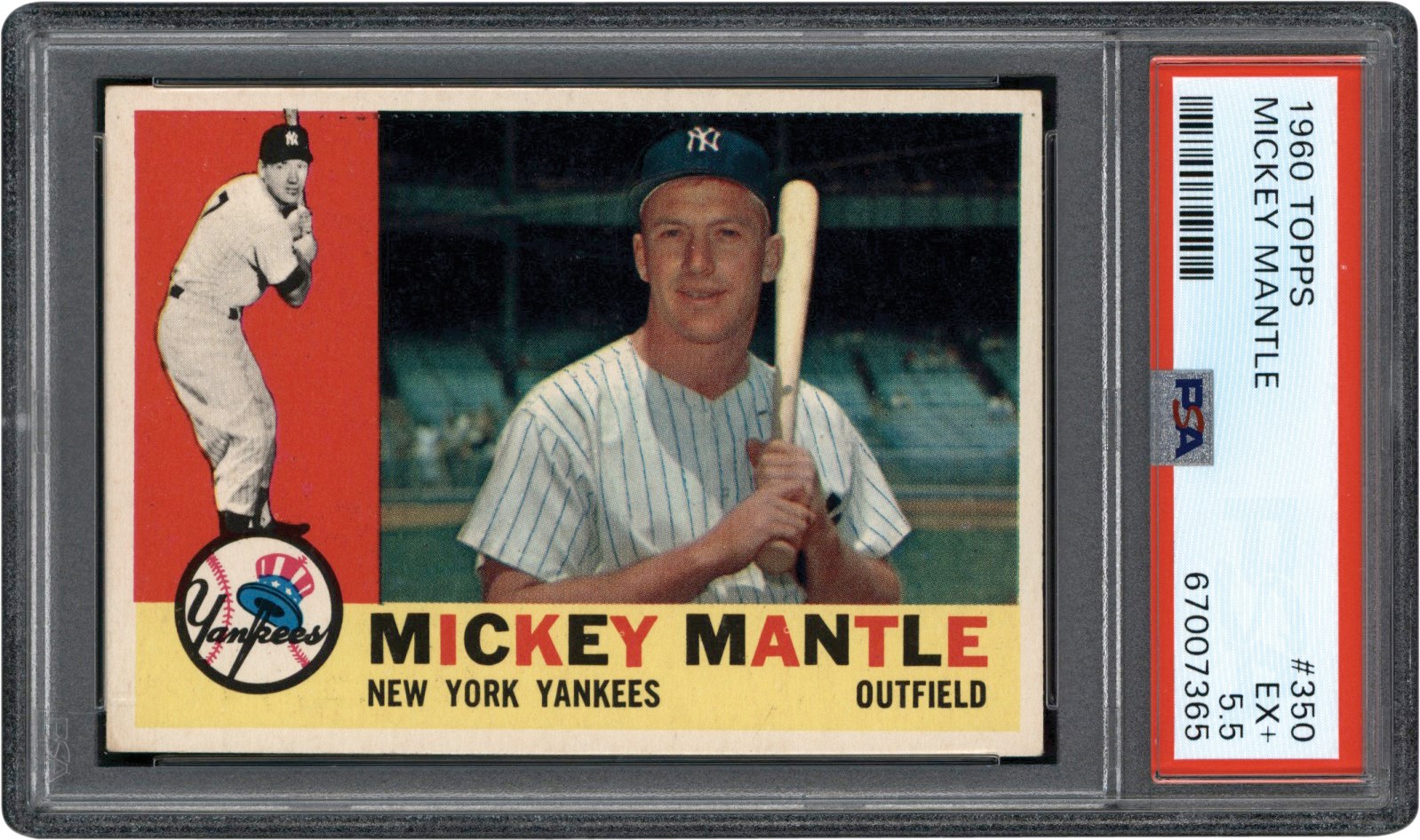 - 1960 Topps #350 Mickey Mantle PSA EX+ 5.5
