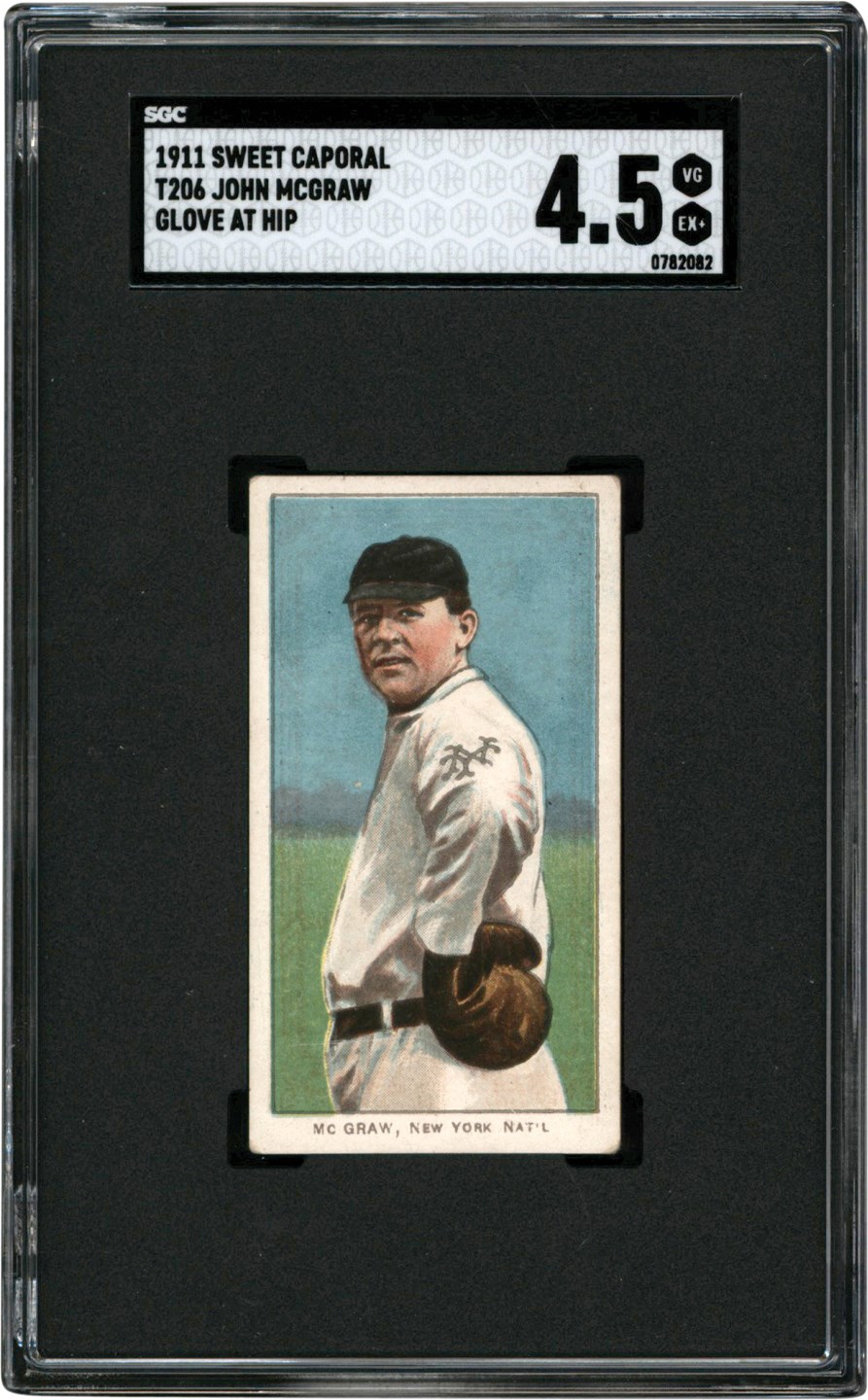 Baseball and Trading Cards - 1909-1911 T206 John McGraw Glove at Hip SGC VG-EX+ 4.5