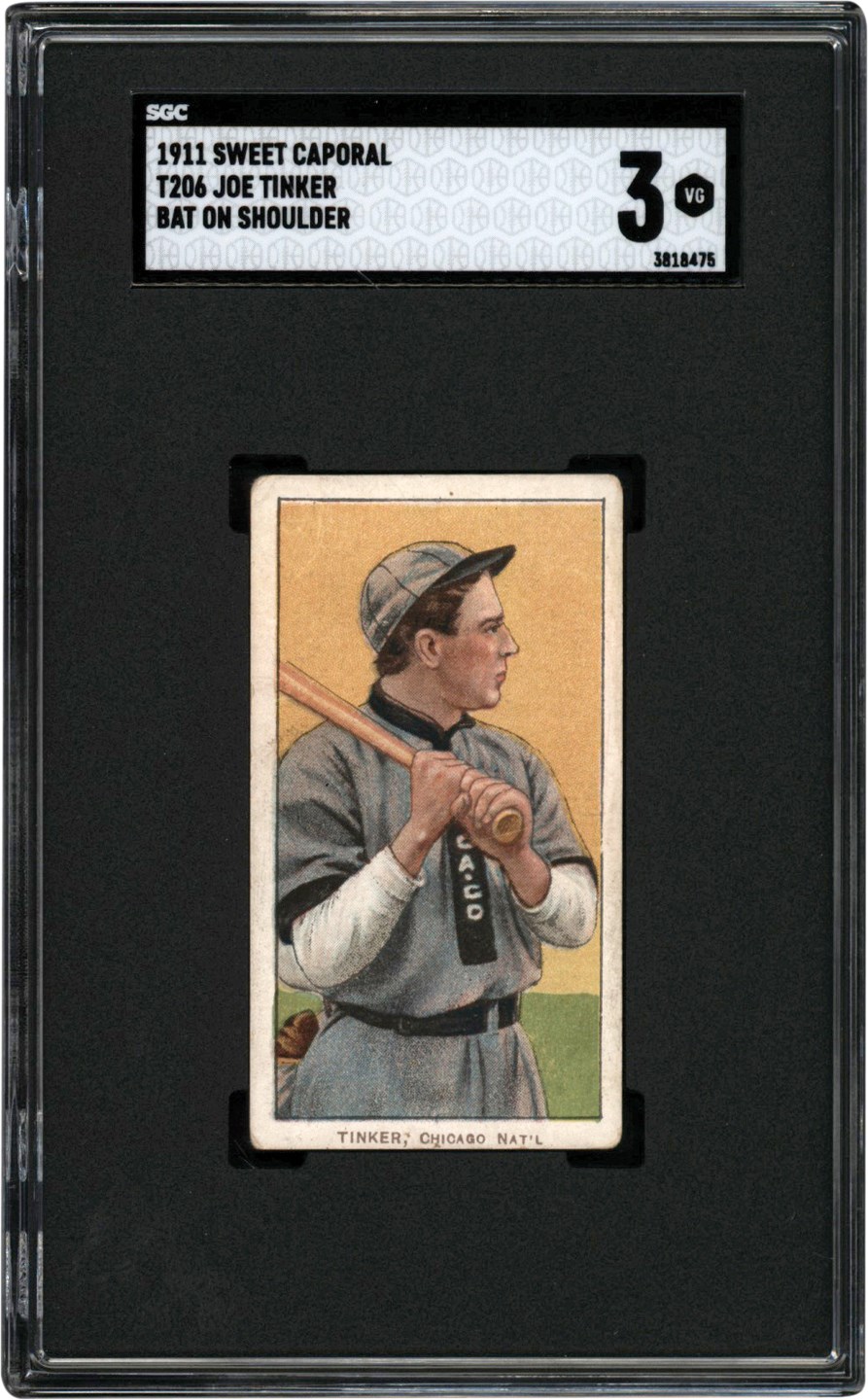 Baseball and Trading Cards - 1909-1911 T206 Joe Tinker Bat on Shoulder SGC VG 3