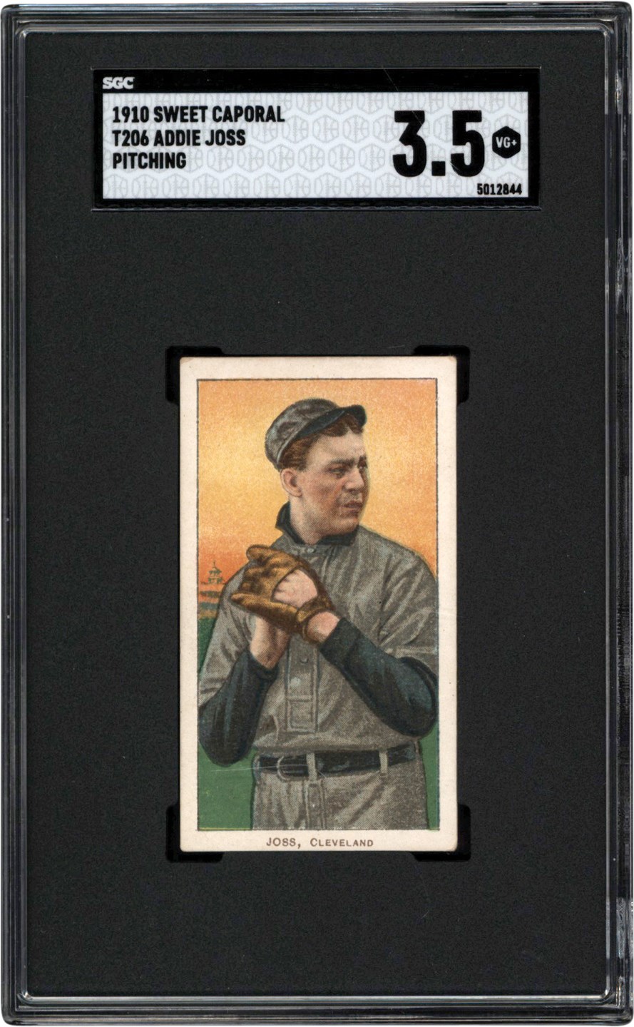 Baseball and Trading Cards - 1909-1911 T206 Addie Joss Pitching SGC VG+ 3.5