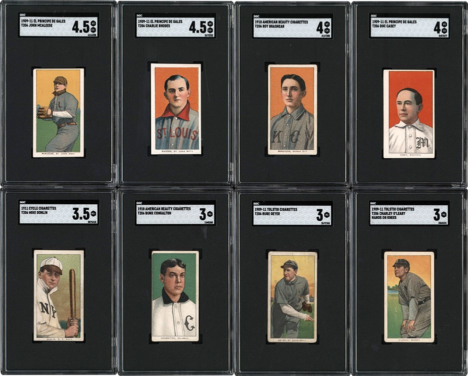 - 1909-1911 T206 Rare Back SGC Graded Collection (14)