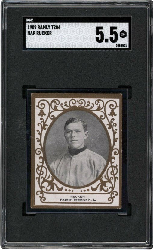 Baseball and Trading Cards - 1909 T204 Ramly Nap Rucker SGC EX+ 5.5
