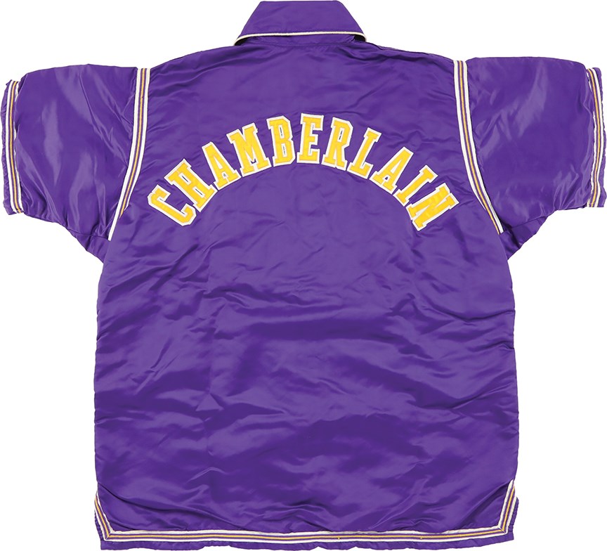 968-1973 Wilt Chamberlain Los Angeles Lakers Game Used Warmup Jacket (MEARS)