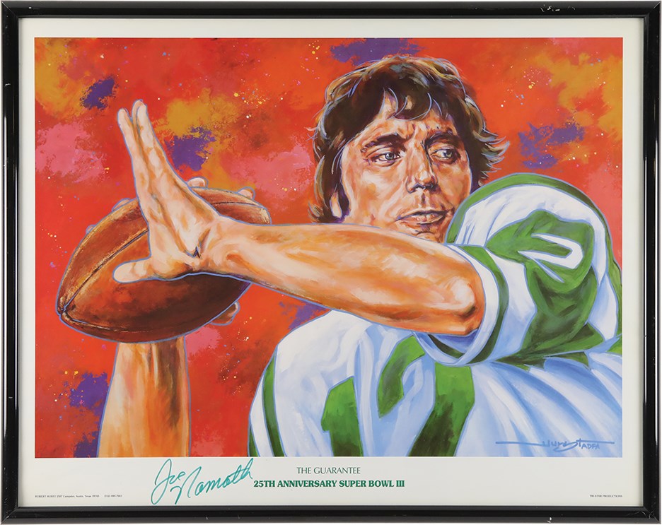 Football - Joe Namath Signed Super Bowl III Poster