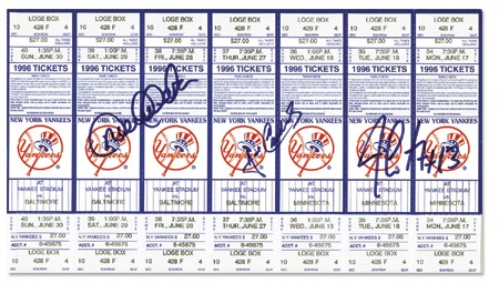 NY Yankees, Giants & Mets - 1996 New York Yankees Team Signed Season Ticket Book