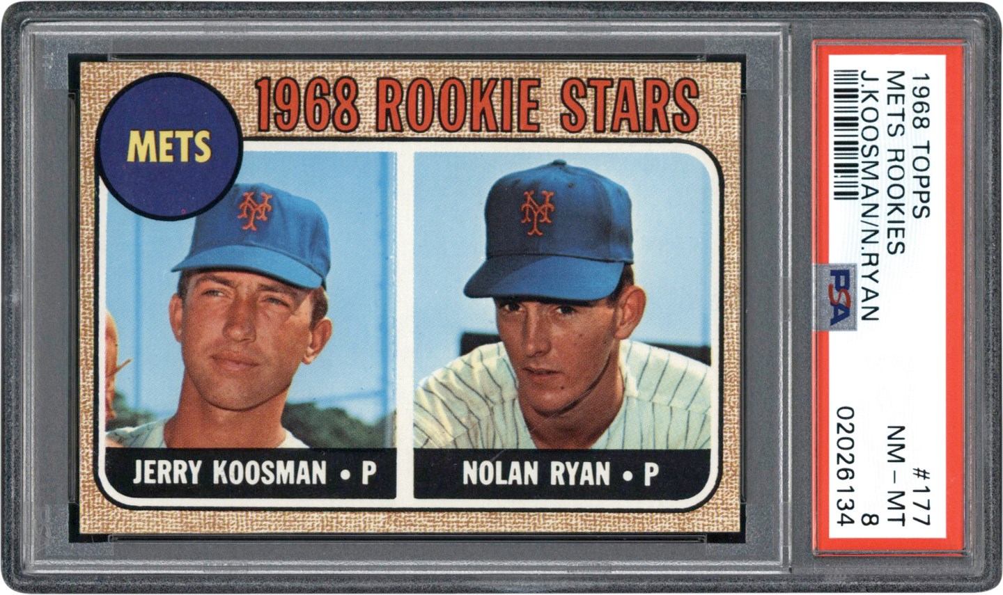 - 1968 Topps Baseball #177 Nolan Ryan Rookie Card PSA NM-MT 8