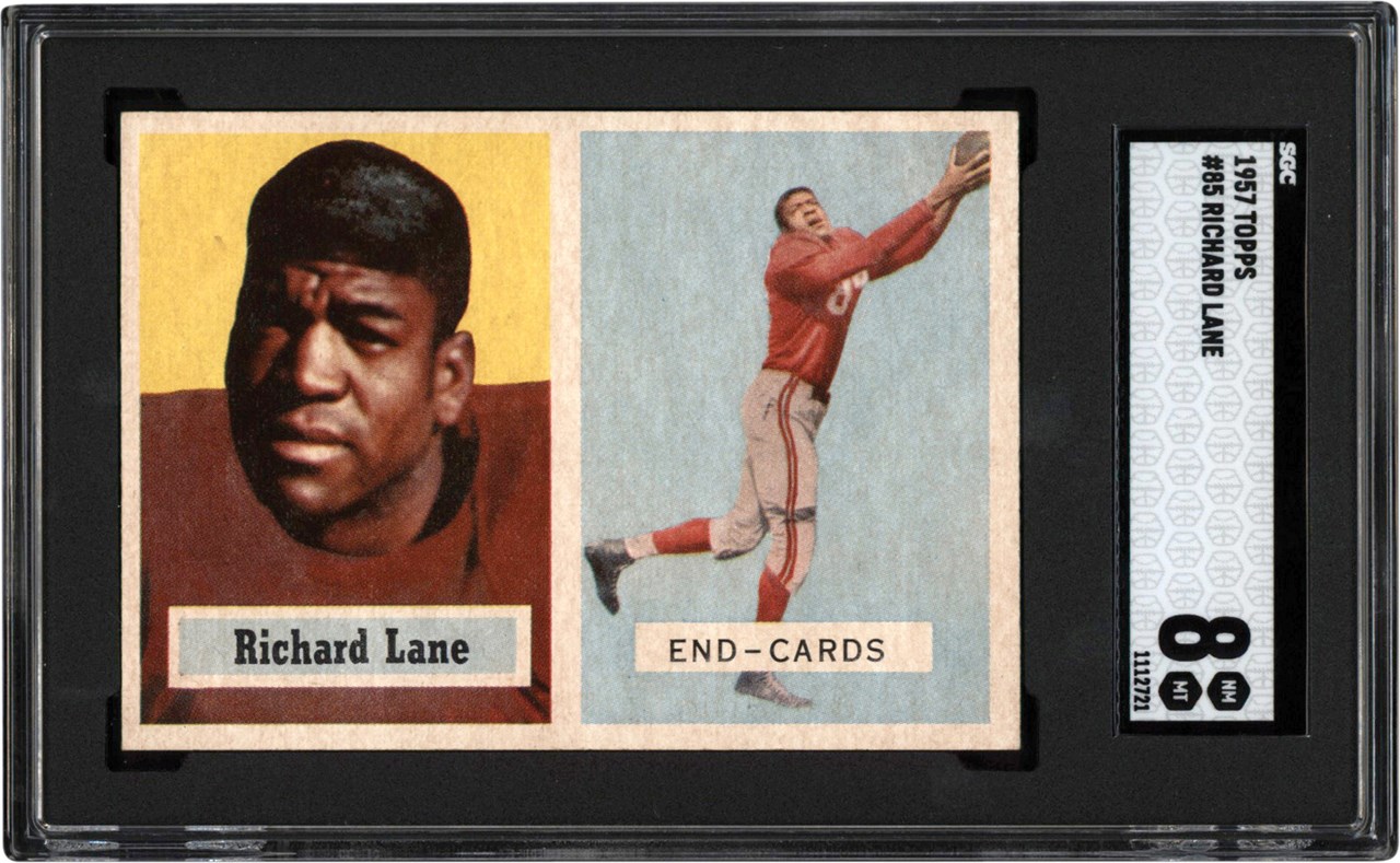 Football Cards - 1957 Topps Football #85 Dick Lane Rookie Card SGC NM-MT 8