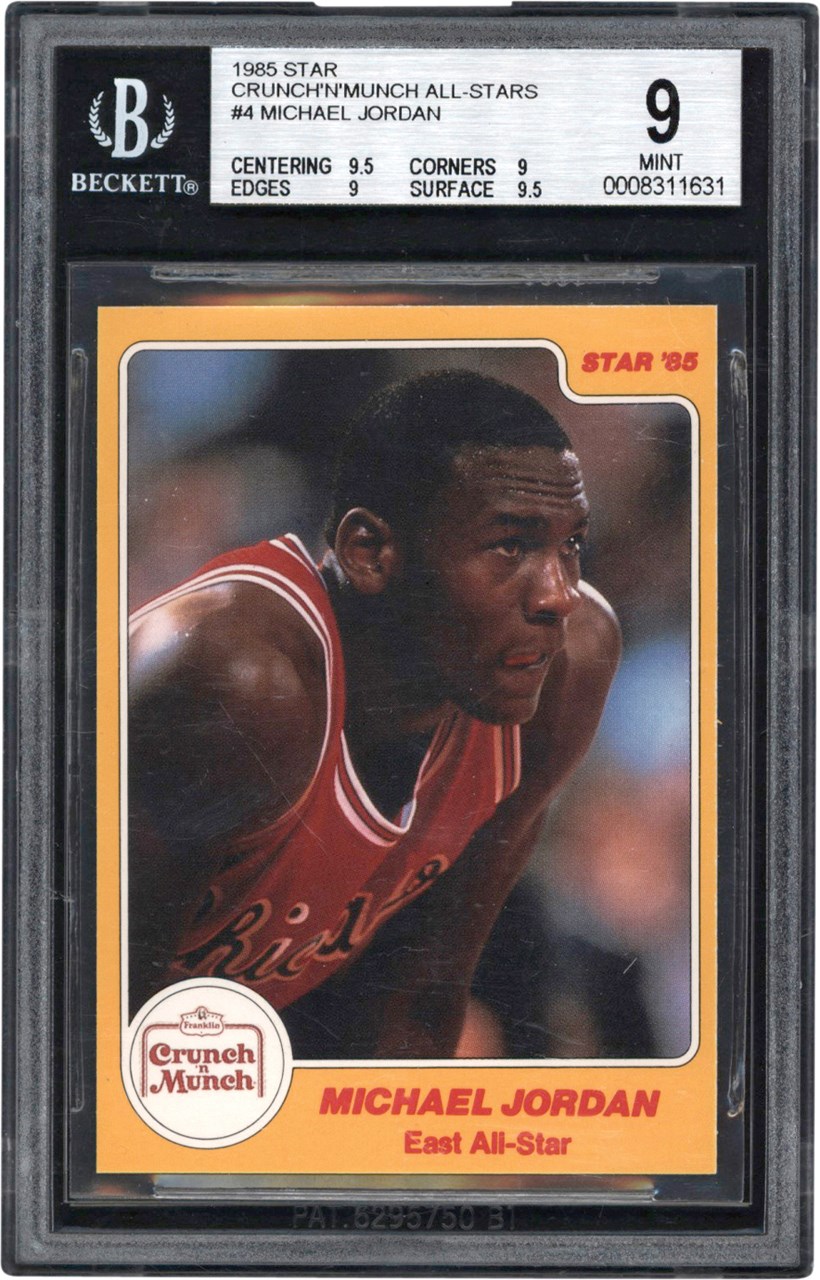 Modern Sports Cards - 985 Star Co Basketball Crunch N Munch All-Stars #4 Michael Jordan Card BGS MINT 9