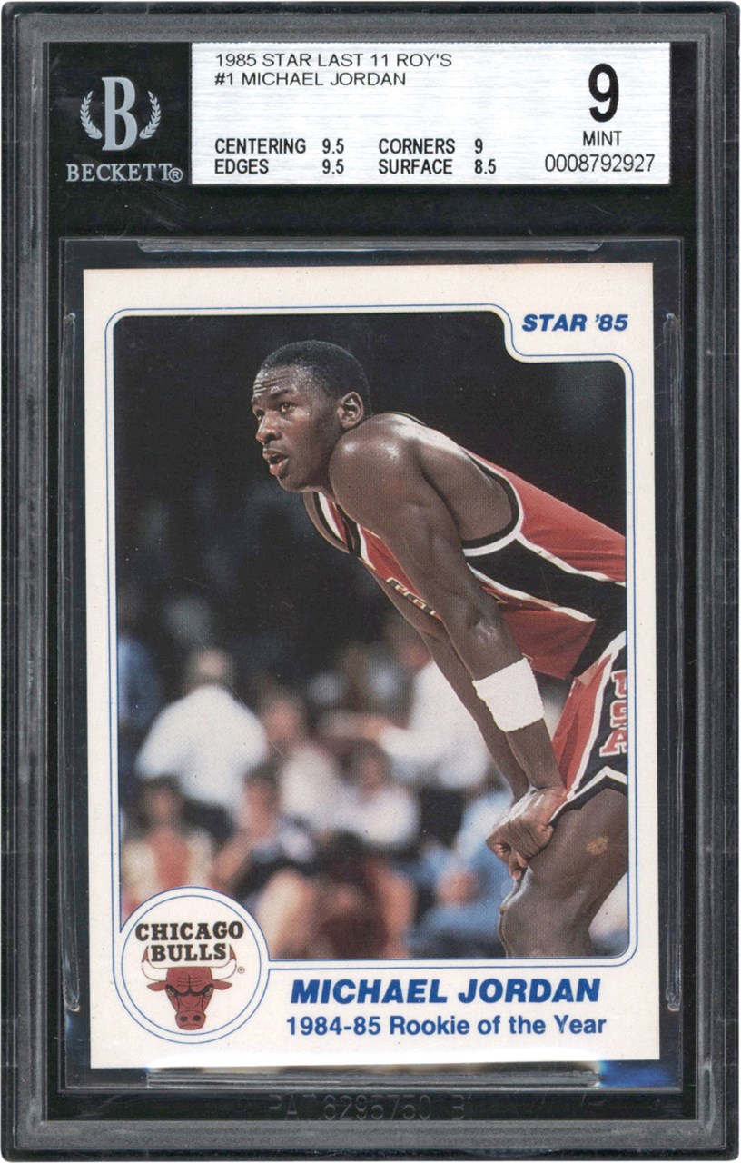 Modern Sports Cards - 985 Star Co Basketball Last 11 ROY's #1 Michael Jordan Card BGS MINT 9