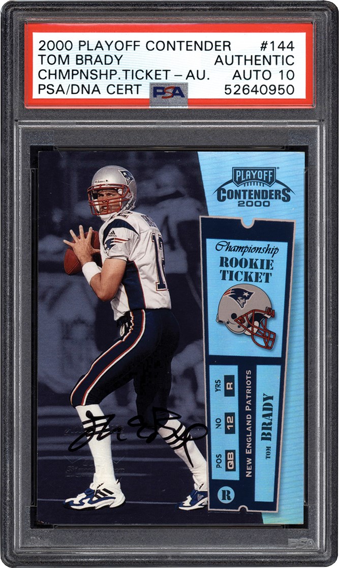 00 Playoff Contenders Championship Ticket #144 Tom Brady Rookie Autograph #6/100 PSA Authentic - Auto 10