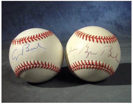 Political - George Bush Father and Son Signed Baseballs