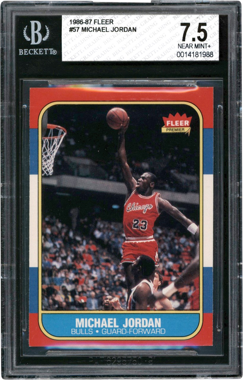 Basketball Cards - 1986-1987 Fleer Basketball #57 Michael Jordan Rookie Card BGS NM+ 7.5