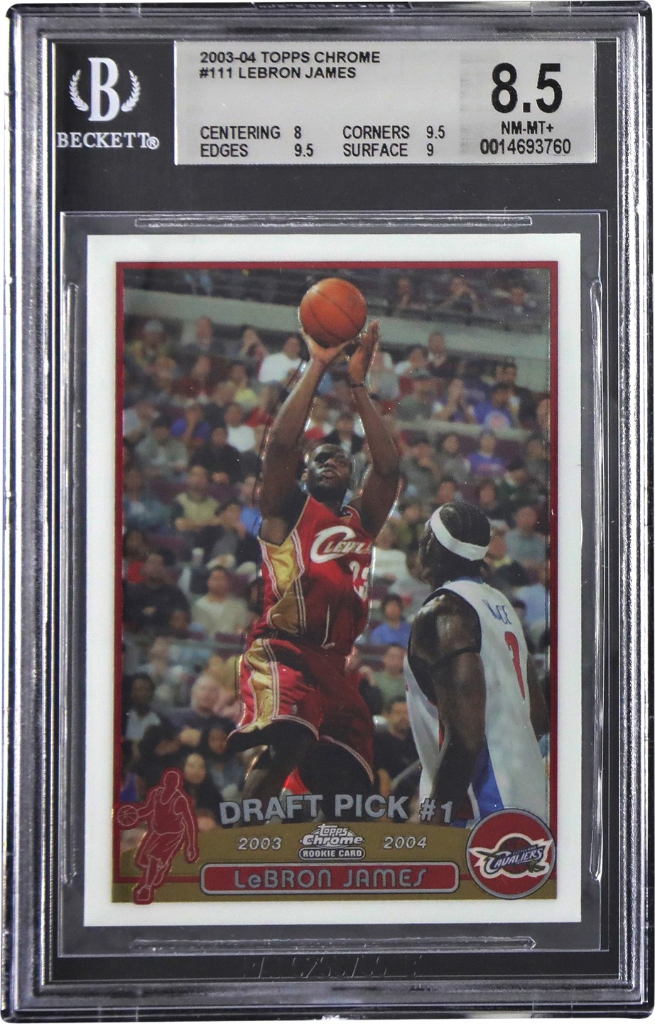 - 2003 Topps Chrome Basketball #111 LeBron James Rookie Card BGS NM-MT+ 8.5