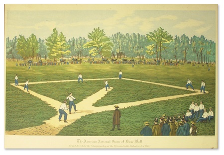 The American National Game of Baseball Vintage Print (18x24”)