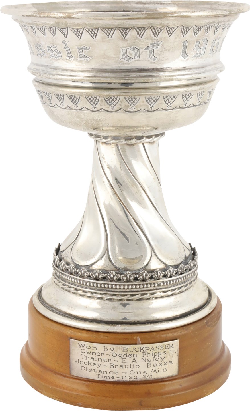 Horse Racing - "Buckpasser" 1966 Arlington Classic "World Record" Silver Trophy