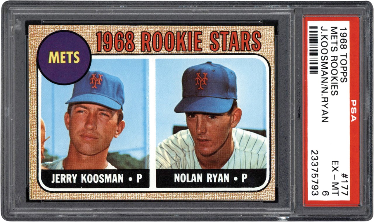 - 1968 Topps Baseball #177 Nolan Ryan Rookie Card PSA EX-MT 6