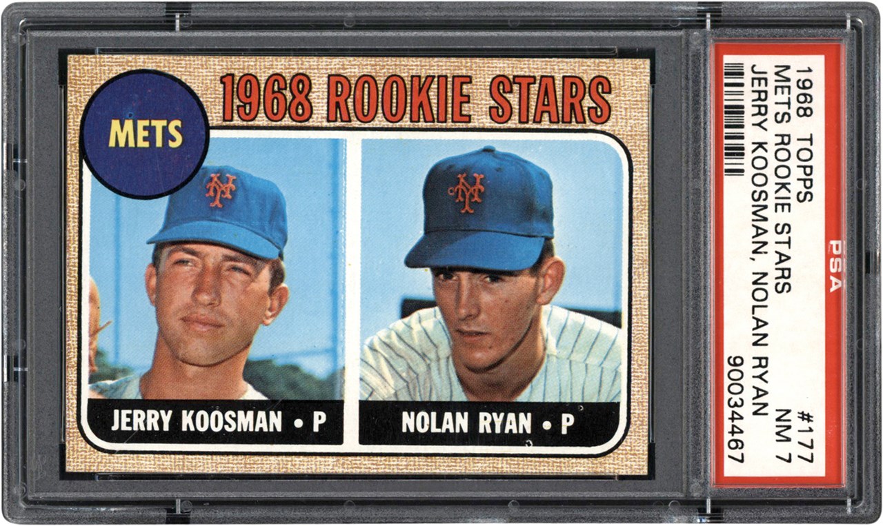 - 1968 Topps Baseball #177 Nolan Ryan Rookie Card PSA NM 7