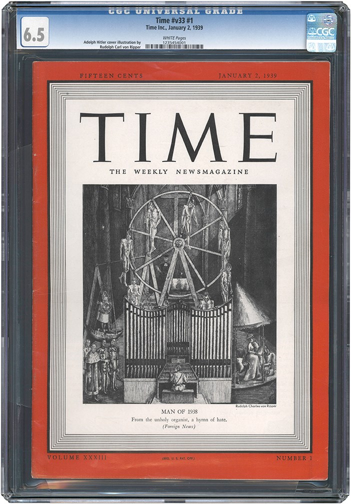 - 1/2/39 Time Magazine Volume 33 #1 GCG/Hitler "Man of 1938"