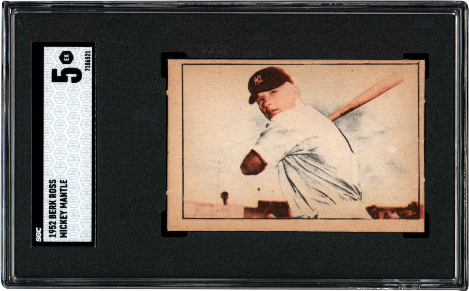 - 1952 Berk Ross Baseball Mickey Mantle Card SGC EX 5