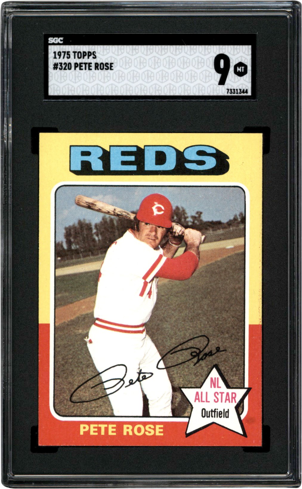 - 1975 Topps Baseball #320 Pete Rose SGC MINT 9