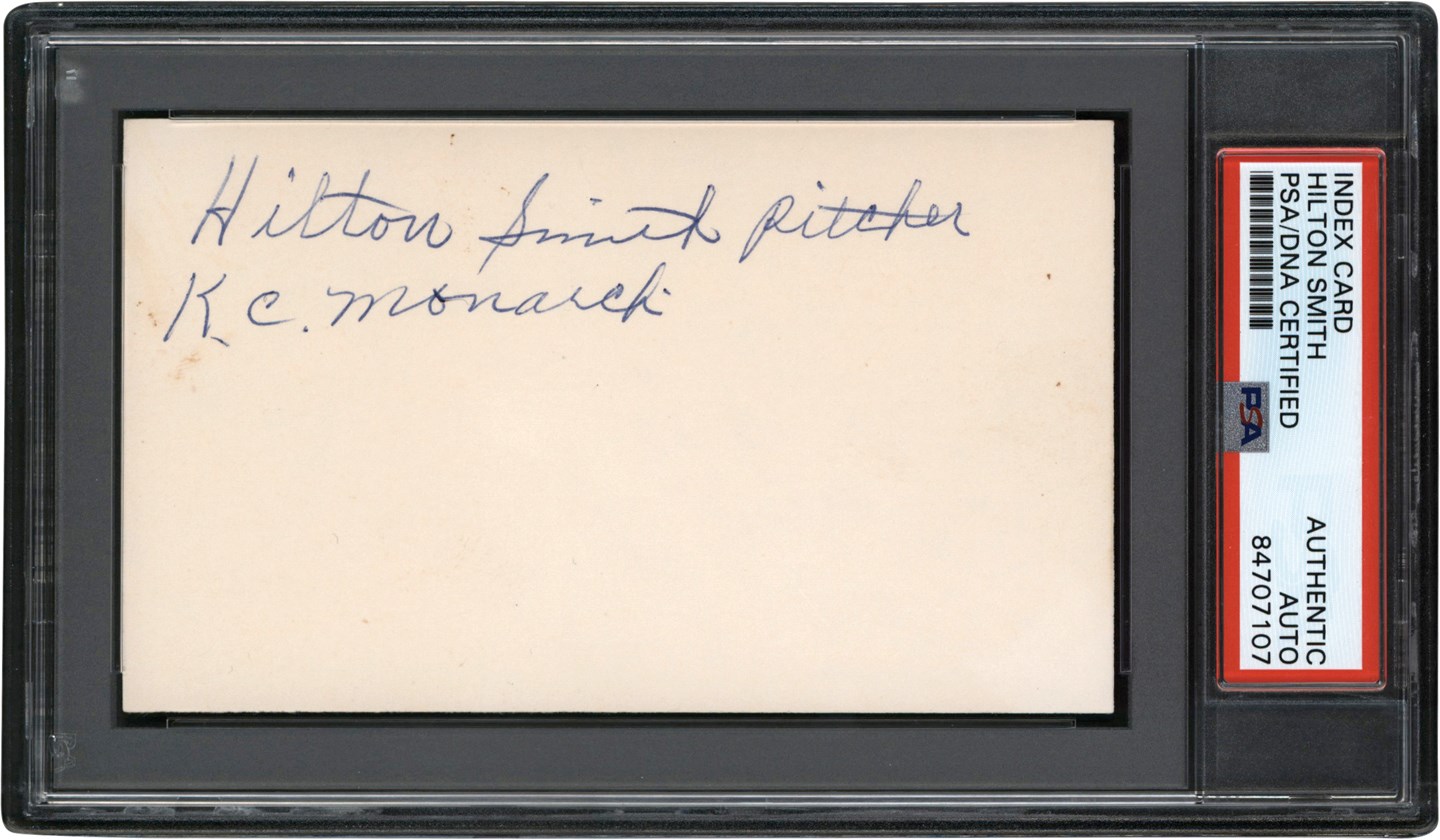 - Hilton Smith Signed & Inscribed Index Card (PSA)