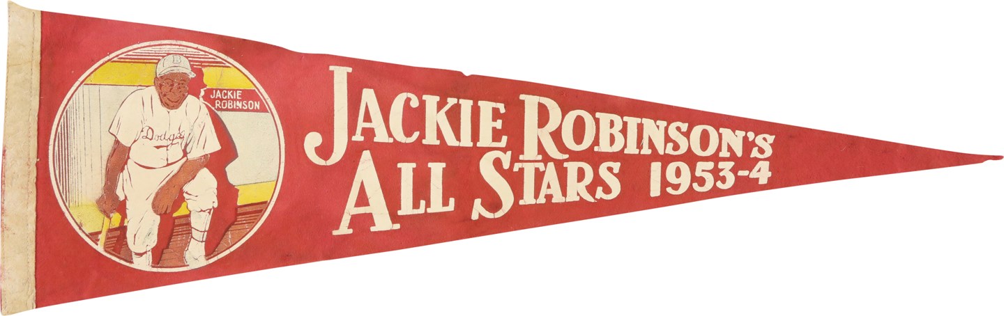 - Rare 1953 Jackie Robinson Barnstorming Pennant