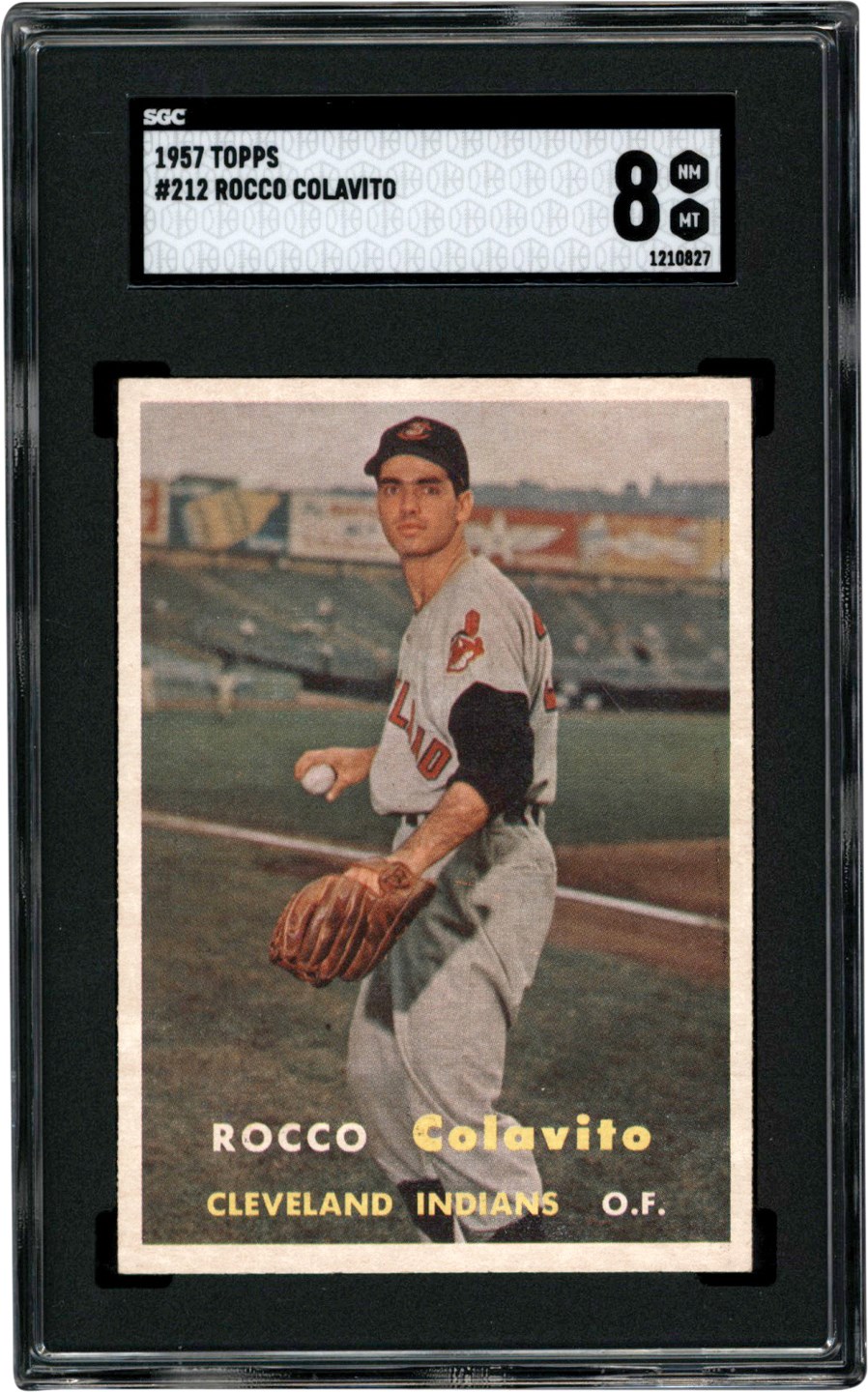 - 1957 Topps Baseball #217 Rocco Colavito Rookie Card SGC NM-MT 8