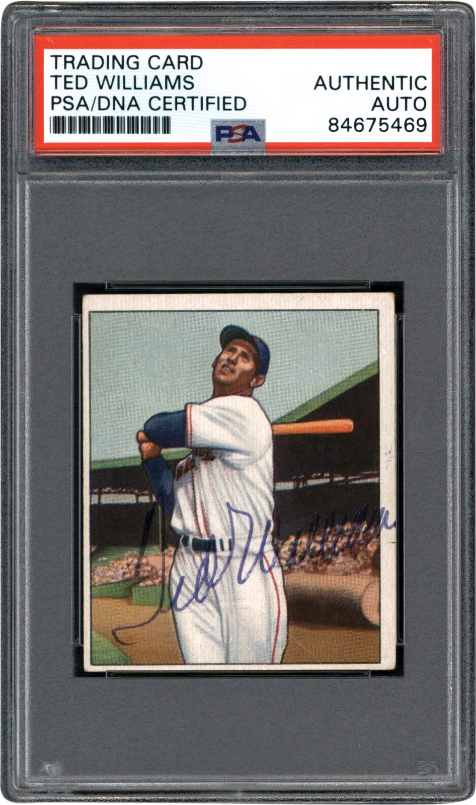 - Signed 1950 Bowman #98 Ted Williams PSA Authentic