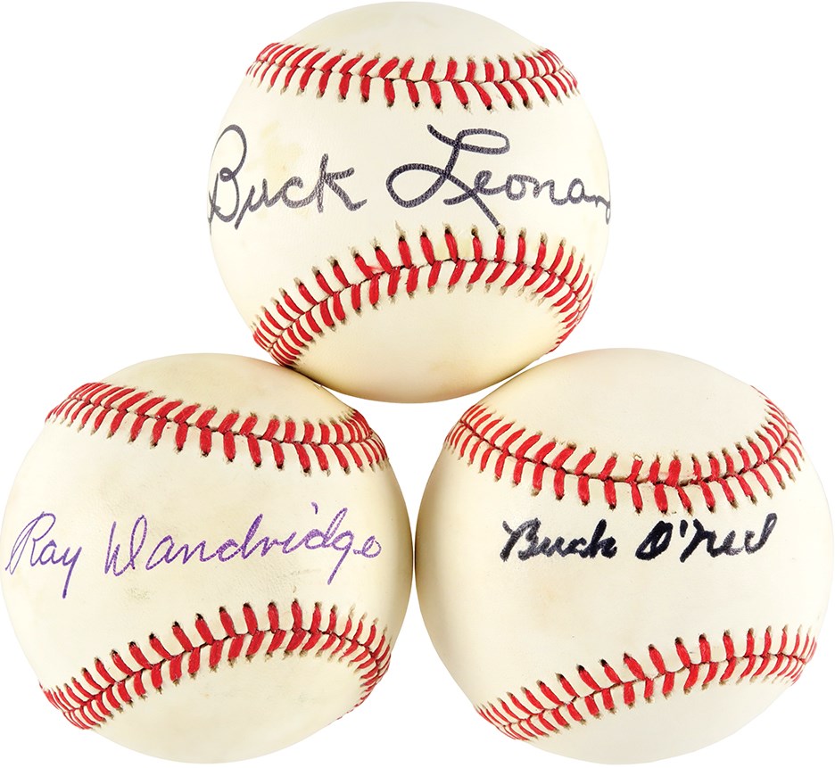Baseball Autographs - Negro League HOFers & Stars Single-Signed Trio