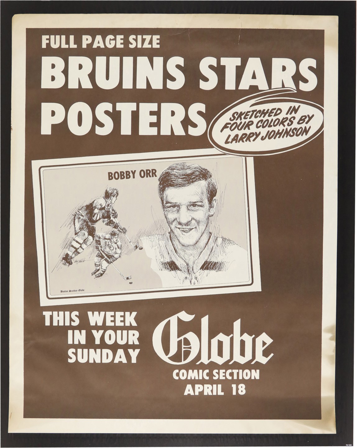 - 1971 Bobby Orr Boston Globe Posters Store Advertising Display