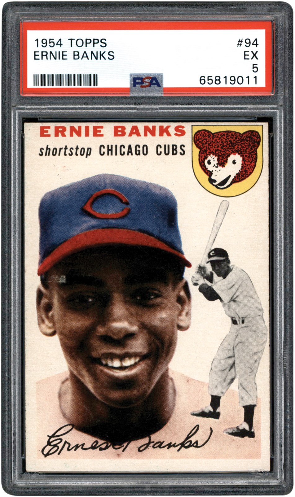 - 1954 Topps Baseball #94 Ernie Banks Rookie Card PSA EX 5