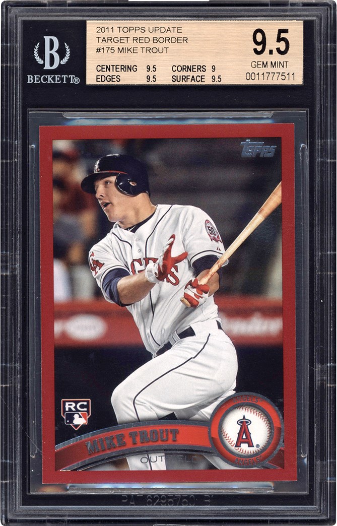 011 Topps Update Target Red Border #US175 Mike Trout Rookie Card BGS GEM MINT 9.5