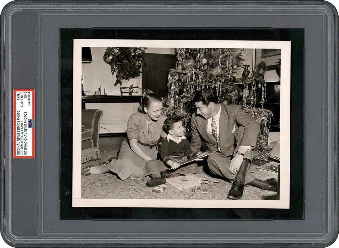 Vintage Sports Photographs - 1945 Joe DiMaggio & Family Christmas Photograph (PSA Type I)