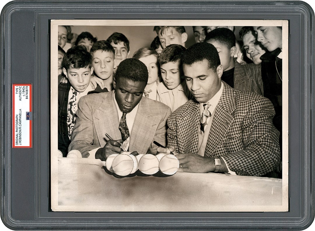 - Circa 1949 Jackie Robinson & Roy Campanella Sign for the Kids Photograph (PSA Type I)