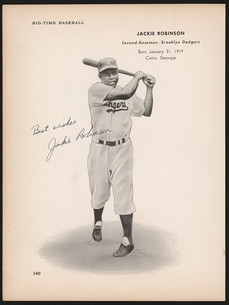 - Jackie Robinson Signed "Big-Time Baseball" Page (PSA)