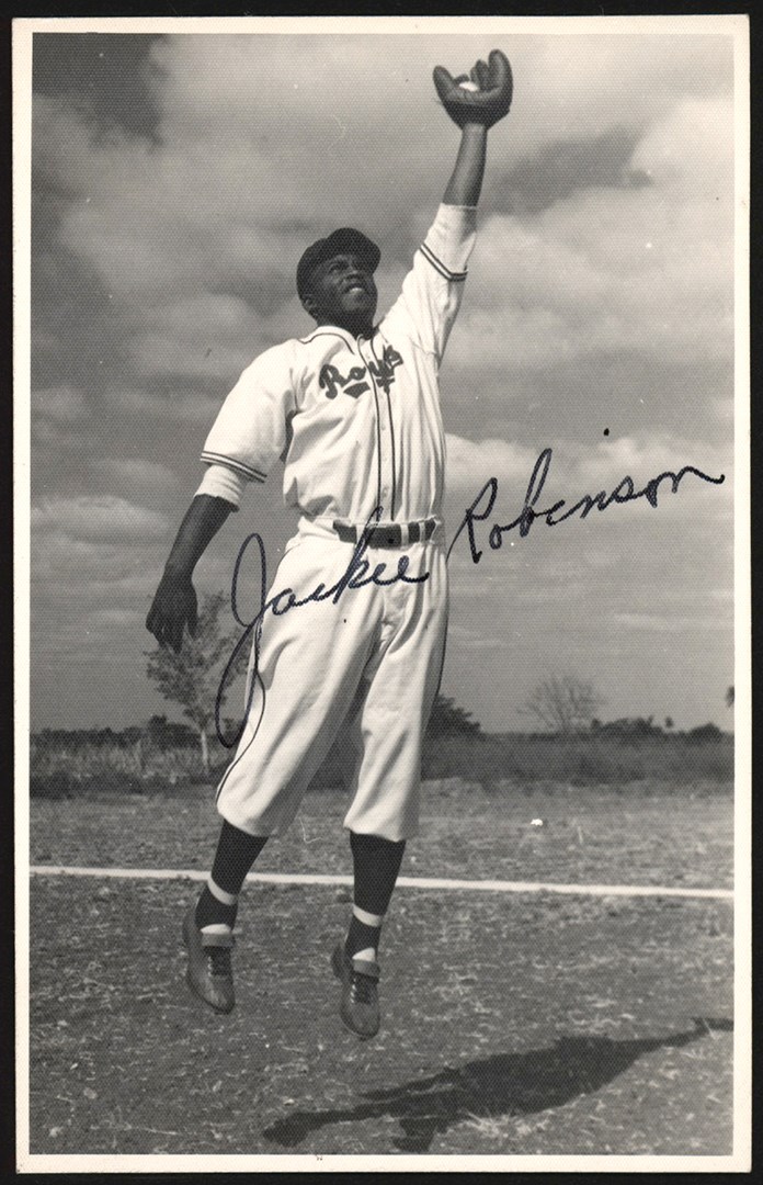 - Circa 1946 Jackie Robinson Twice-Signed Montreal Royals Real-Photo Postcard (JSA)