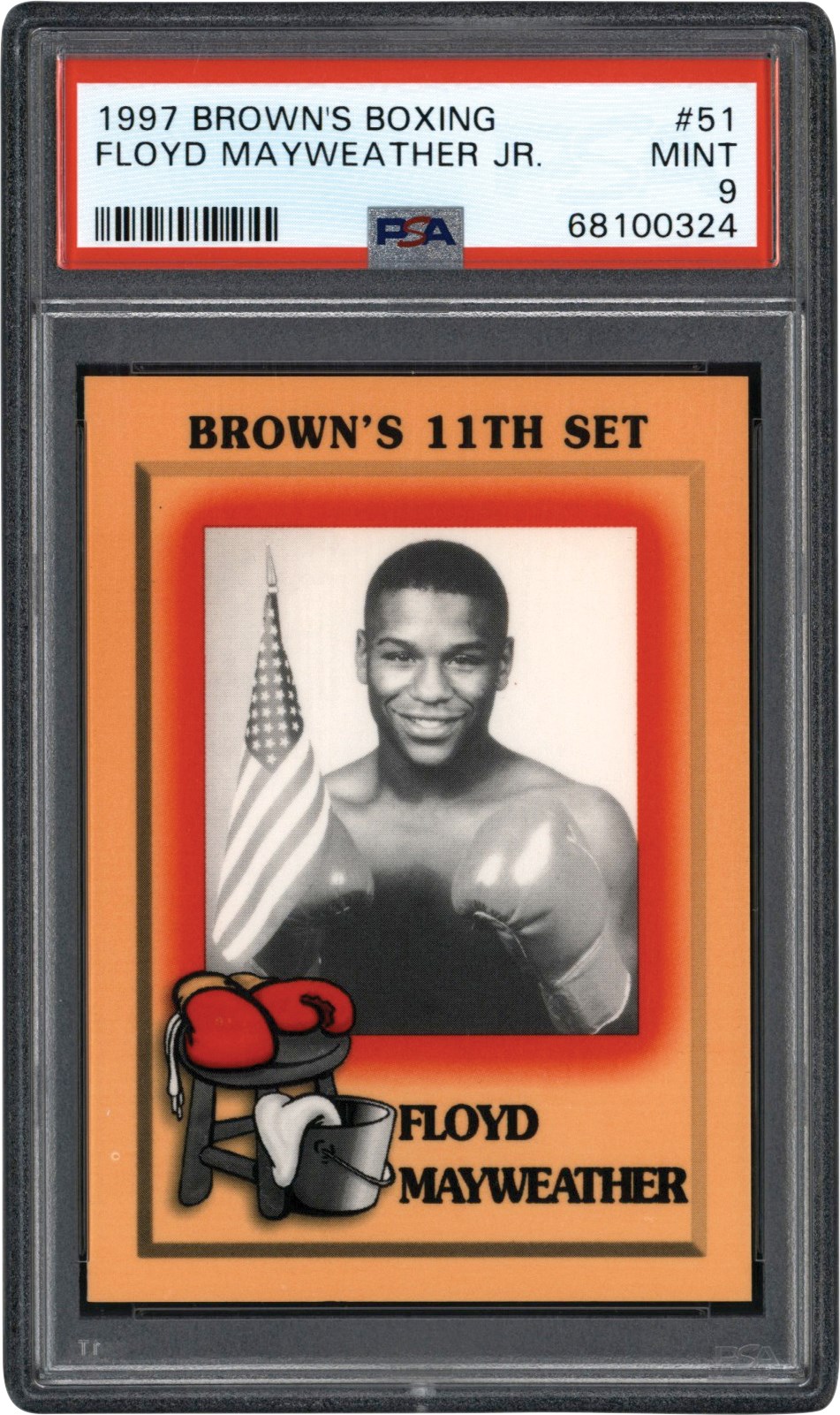 - 1997 Browns Boxing #51 Floyd Mayweather Rookie Card PSA MINT 9
