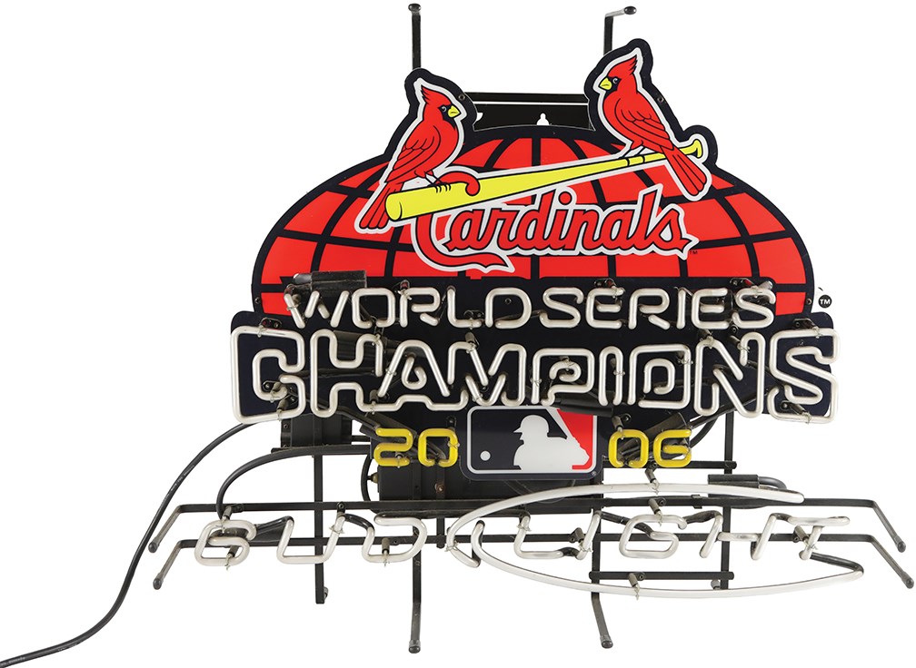 Baseball Memorabilia - 2006 St. Louis Cardinals World Champions Bud Light Neon Advertising Display