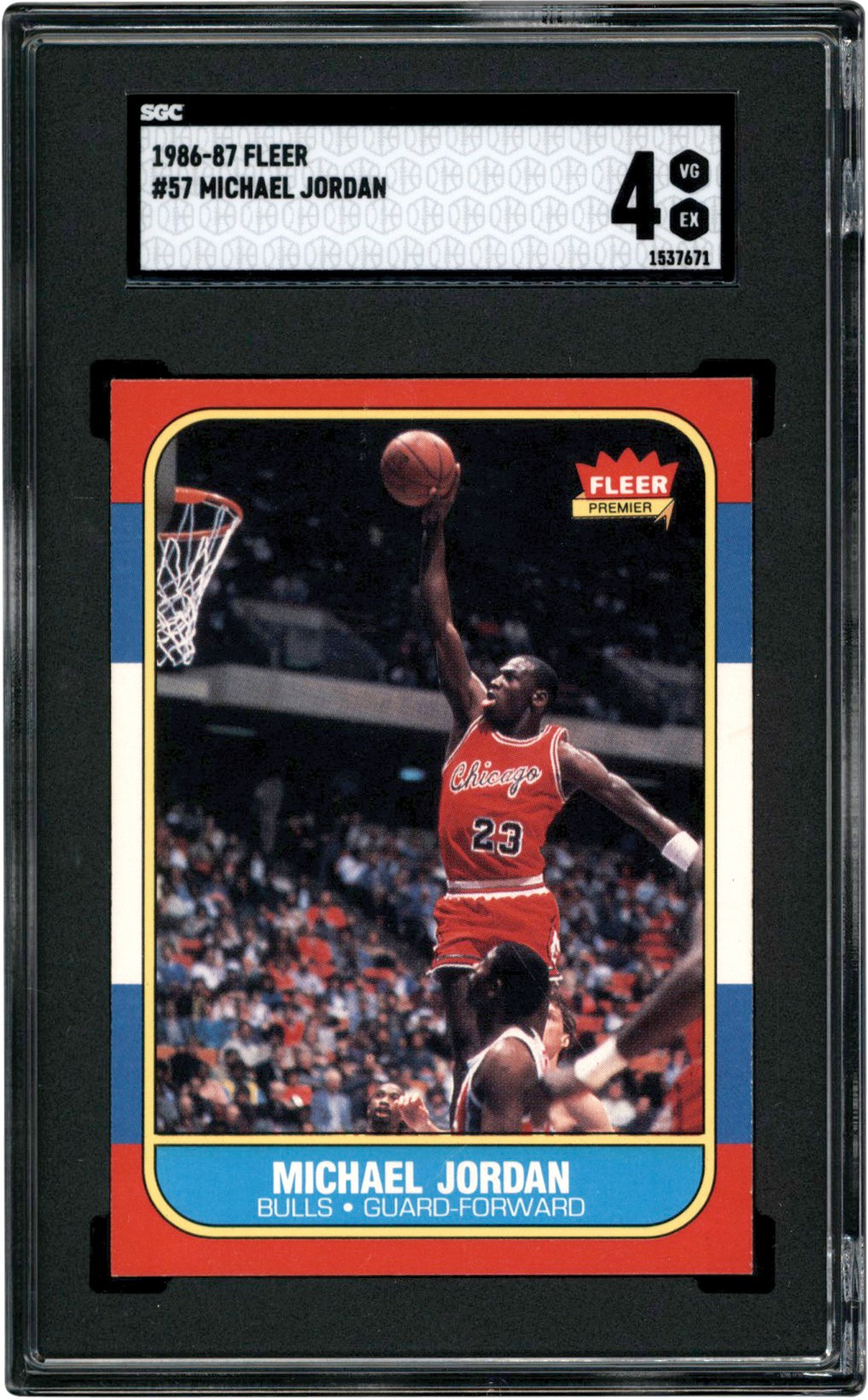 - 1986-1987 Fleer Basketball #57 Michael Jordan Rookie Card SGC VG-EX 4
