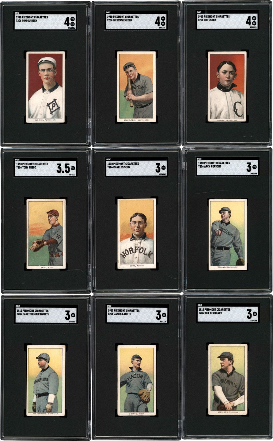 - 909-1911 T206 Southern League Piedmont Back Collection (18) All SGC