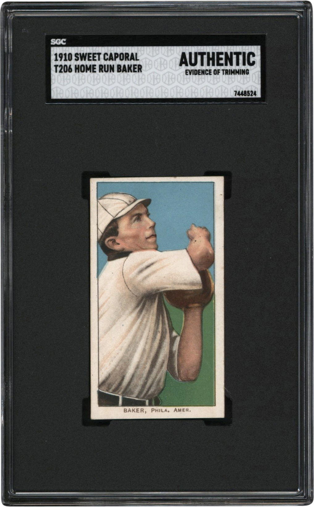- 909-1911 T206 Home Run Baker Caporal 350 Back Card SGC Authentic