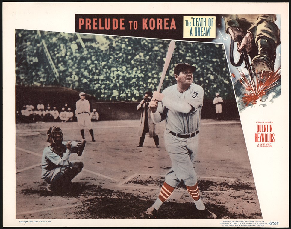 Baseball Memorabilia - Babe Ruth "Prelude to Korea" Lobby Card